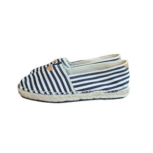 TONI PONS Navy Off White Stripe Espadrille Shoes Size 41